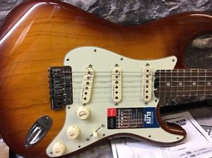 Fender American Elite Maple Stratocaster Electric Guitar  Tobacco Sunburst