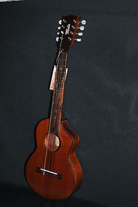 MELE HANDMADE SOLID MAHOGANY CUTAWAY 8-STRING TENOR  UKULELE