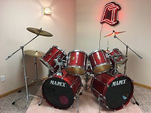 Vintage Mapex Drum Kit  Complete with Zildjian Cymbals and Travel Cases