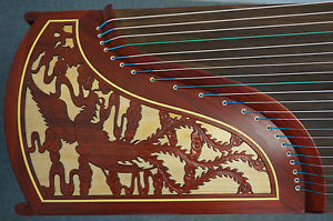 Chinese Guzheng, Chinese Zither Harp, Koto, Dragon and Phoneix