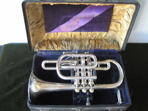 C.G. CONN "WONDER" CORNET in Bb/A made in 1902, NEEDS REPAIR