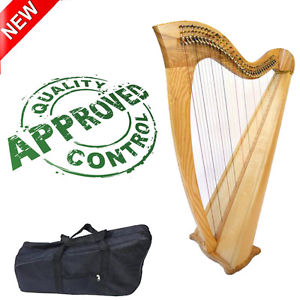 34 String Ash Wood Celtic Lever Harp for Sale