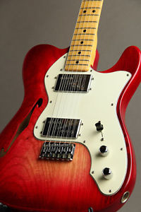FenderTelecaster Thinline Cherry Sunburst Refinish 1976 FREESHIPPING from JAPAN