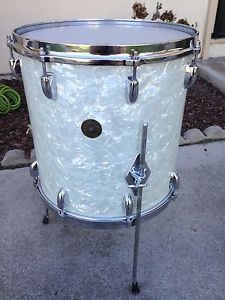 VNTG 1968 GRETSCH 14X14 WHITE MARINE PEARL FLOOR TOM, HOLY GRAIL BEAUTY!
