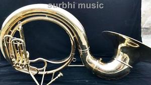 Big Sousaphone 25" Gold Lacquer Brass Made With Free Mouth Pc.& Hard Case Box