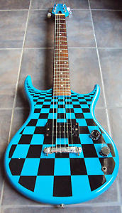 Vintage Des Lauriers 1980s Checkerboard Electric Guitar Matsumoku Made in Japan