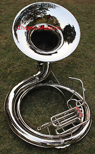 Sousaphone 25 Bell 3Valve CHOPRA Lagest Size Nickel -Plated Carring Bag with M/P