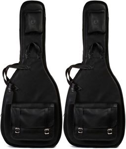 Levy's Leather Acoustic Guitar Gig Bag - Black (2-pack) Value Bundle