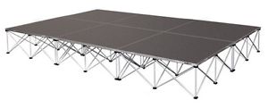Intellistage Portable Stage System Staging Platform 12" Risers & Skirt 86 sq ft