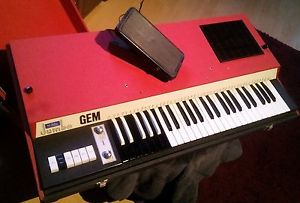 GEM Jumbo Keyboard Vintage Transistor Orgel Organ red rot Koffer Case ultra RARE