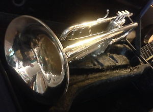 B&S Challenger Model 3137 Sterling Silver Bell Trumpet & Case -Very nice overall