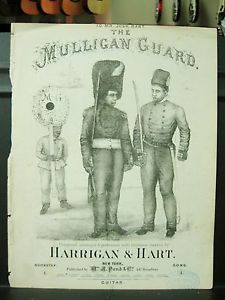 RARE Antique Broadway THE MULLIGAN GUARD 1st Musical Comedy IRISH Manhattan 1873