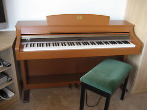 YAMAHA CLP340 Digital Piano in Satin Natural Cherry, Seat Stool & Headphones