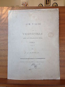 Air varié für Cello und Viola - Erstausgabe 18. Jahrhundert - sehr selten