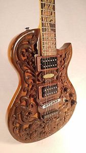 Blueberry New Handmade Top-carved Electric Guitar "Floral Ornament" Motif