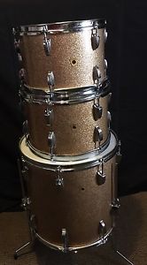 Vintage 1968 Ludwig Champagne Sparkle Drums Keystone Matching 12 13 16 Maple
