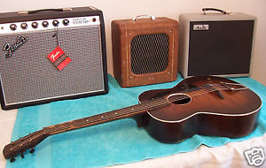 1937 Vintage Richter  Harmony made Arch top round sound hole Faux finish V. Rare