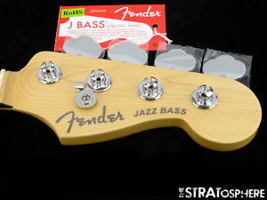 2016 Fender American Elite Jazz BASS NECK + TUNERS USA Compound Radius Maple