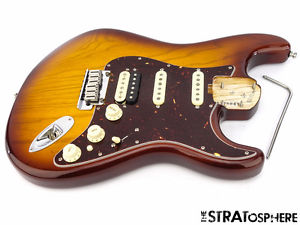 Fender American Elite HSS Shawbucker Stratocaster Strat LOADED BODY Tobacco Ash