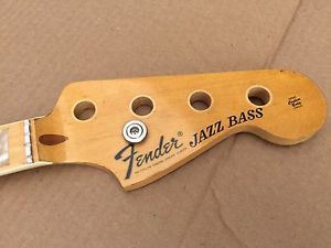 Uber Rare Original 1974 Fender Jazz Bass Bound Maple Neck Maple w Pearloid Inlay
