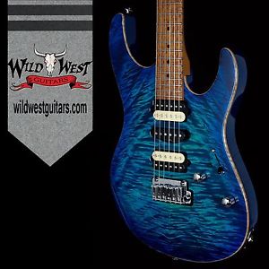 Suhr Modern Quilt Top 5A Roasted Maple Neck Aqua Blue Burst