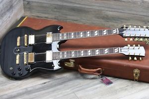 RARE! 1999 Gibson EDS-1275 Double Neck 12 String Guitar Black Ebony, Sweet AX! 