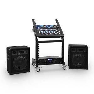 PA DJ SET ANLAGE 2 BOXEN VERSTÄRKER 4 KANAL MISCHPULT BLUETOOTH USB SD CD PLAYER
