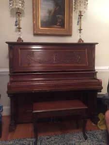 C.C. Harvey Company Boston Upright Piano Mahogany