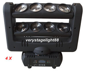 4pc  8*10w rgbw 4in1 led spider beam moving head DMX dj party stage lighting