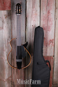 Yamaha SLG200N TBL Nylon String Silent Acoustic Electric Guitar with Gig Bag