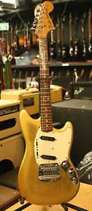 Early 70's Vintage Fender Mustang Electric Guitar! Gold Tone Finish