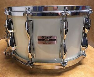 Vintage 1980's Yamaha 8x14 Recording Custom Snare Drum Polar White