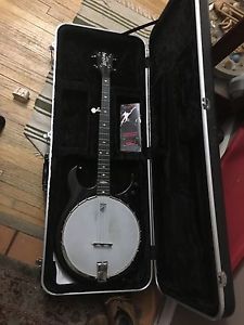 Deering Crossfire Electric Banjo - Black, RARE, VERY GOOD CONDITION!