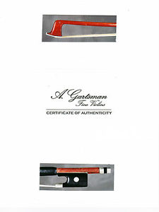 A good old French certified violin bow J.J. Martin workshop, ca 1885.