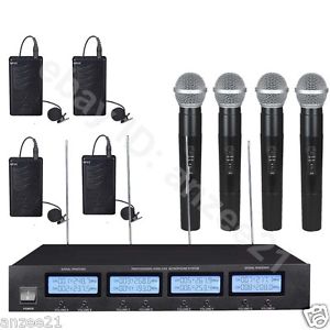 MICWL B802 4 Clip-On 4 Handheld Wireless Microphone Speech Mic Systems
