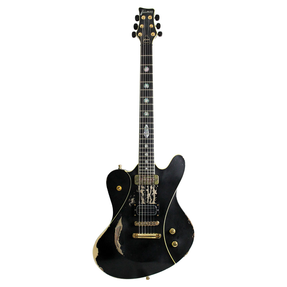 Framus Custom Shop Idolmaker Stevie Salas Sig. Heavy Relic Black Electric Guitar