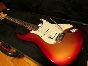 Fender American Deluxe Stratocaster HSS Sunset Metallic w/ Suhr Pickups, case