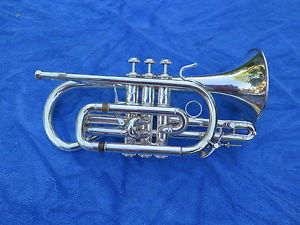 Bach Stradivarius 184 Cornet,Silver,CLEAN,Shiny, plays well, looks great,no resv