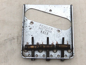 1951 Fender Telecaster Bridge Plate w/ Saddles  - Broadcaster Esquire 1950 1953