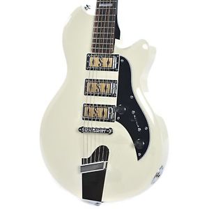 Supro Hampton  2030AW Electric Guitar Antique White solid triple PU