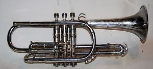 King Silver Tone Cornet Sterling Silver Bell, H N White, plays ilke a new horn