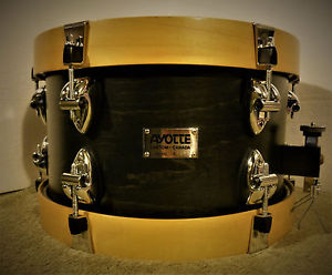 Ayotte Custom 7"x12" Wood Hoop Snare Drum Ebony Satin Finish 90s Ray Era