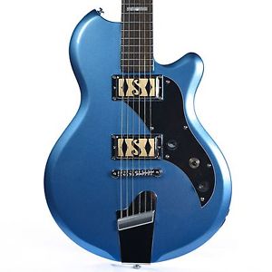 Supro Westbury 2020BM Electric Guitar Ocean Blue Metallic solid Dbl PU