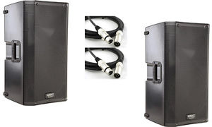 2 QSC K12 12" 2-Way 1000 Watt Powered Speakers ( 2 FREE XLR Cables included)