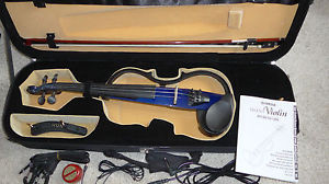 Yamaha SV-130 electric violin blue,+bow + case + shoulder rest