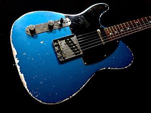 LEFTY! Fender Custom Relic MJT Telecaster Guitar Lake Placid Blue Aged Nitro HSC