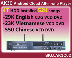 Android Cloud All-in-one Karaoke Jukebox,4TB,Vietnamese+English +Chinese songs