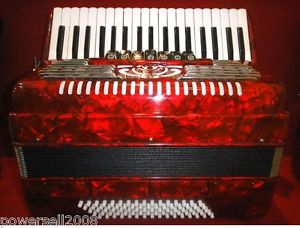 Professional Performance 37 Key 80 Bass Red Musical Instruments Accordion