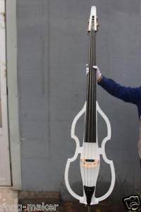 New 3/4 Electric Parted Upright Double Bass Finish silent Solid wood  White