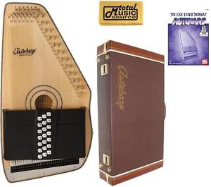 Oscar Schmidt 21 Chord Electric Autoharp, Solid Spruce, Natural Wood, OS120CNE